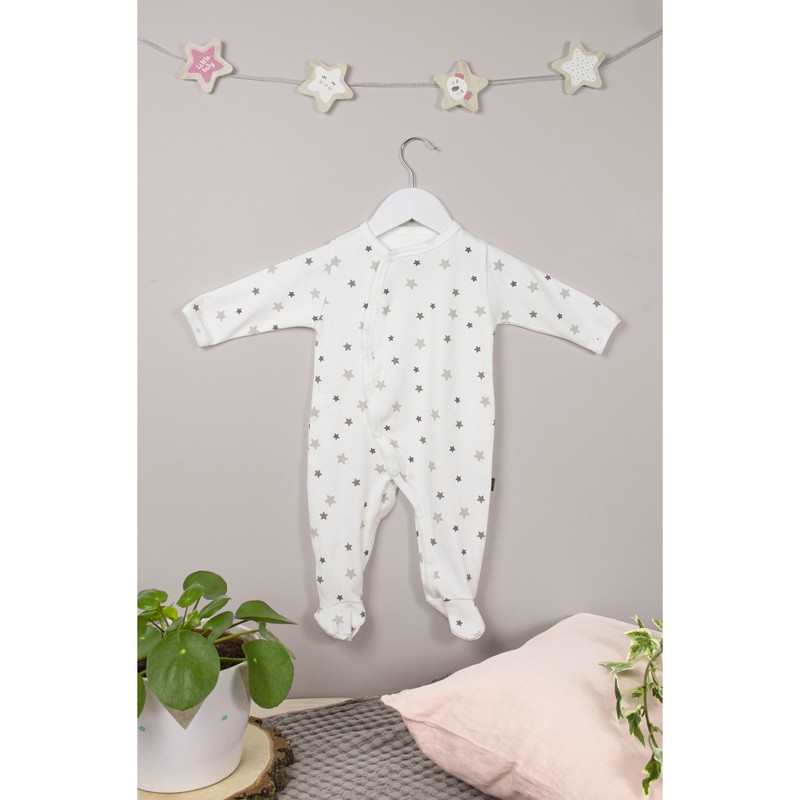 Pyjama bébé été Jersey Coton Bio motifs étoiles grises