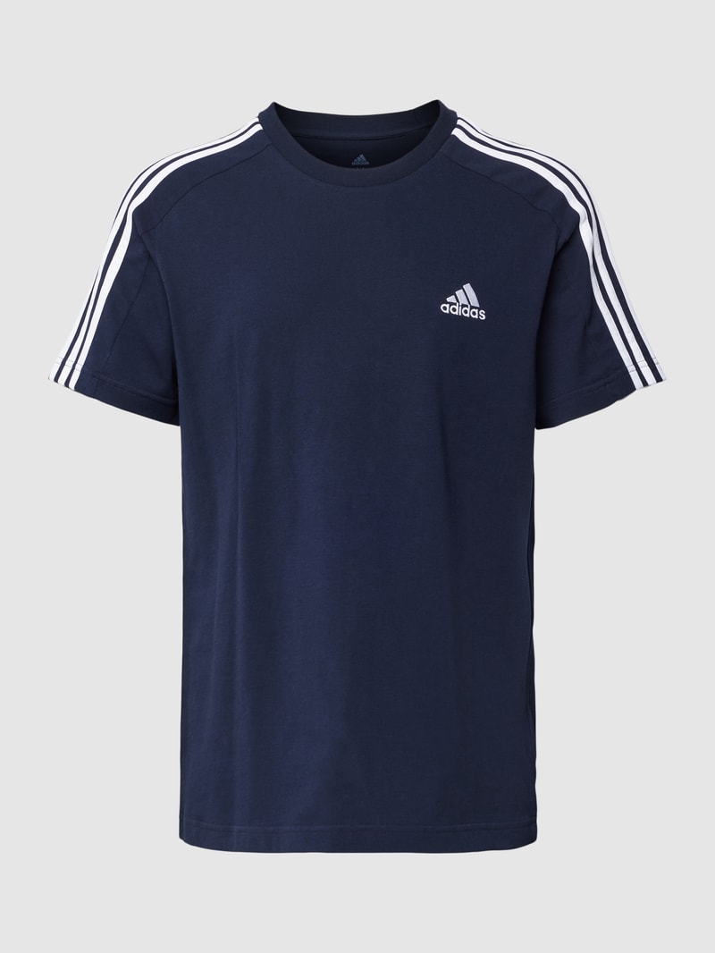 T-Shirt mit Kontraststreifen in marineblau