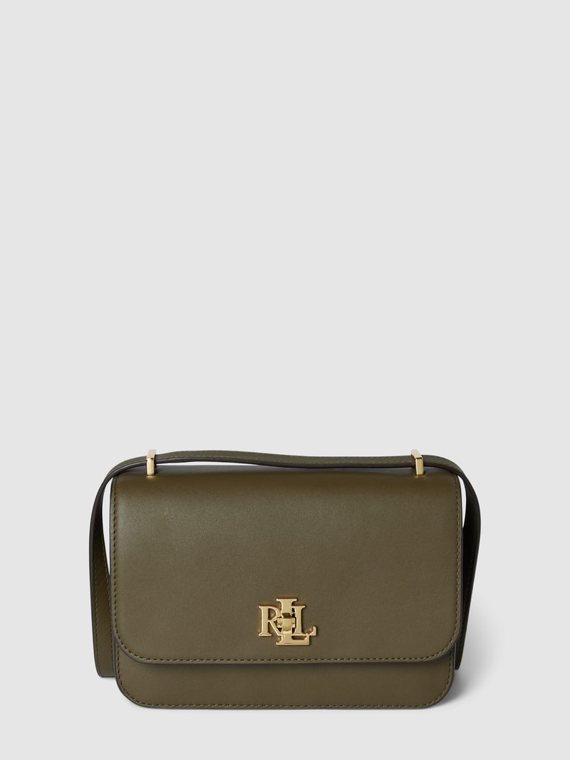 Handtasche mit Label-Details Modell 'SOPHEE' in dunkelgrün