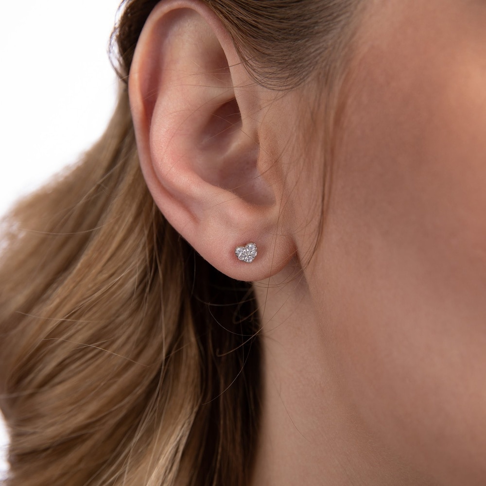 Valeria Boucles d'oreilles à fermoir à poussette 375 Or jaune partiellement rhodié Boucles d'oreilles