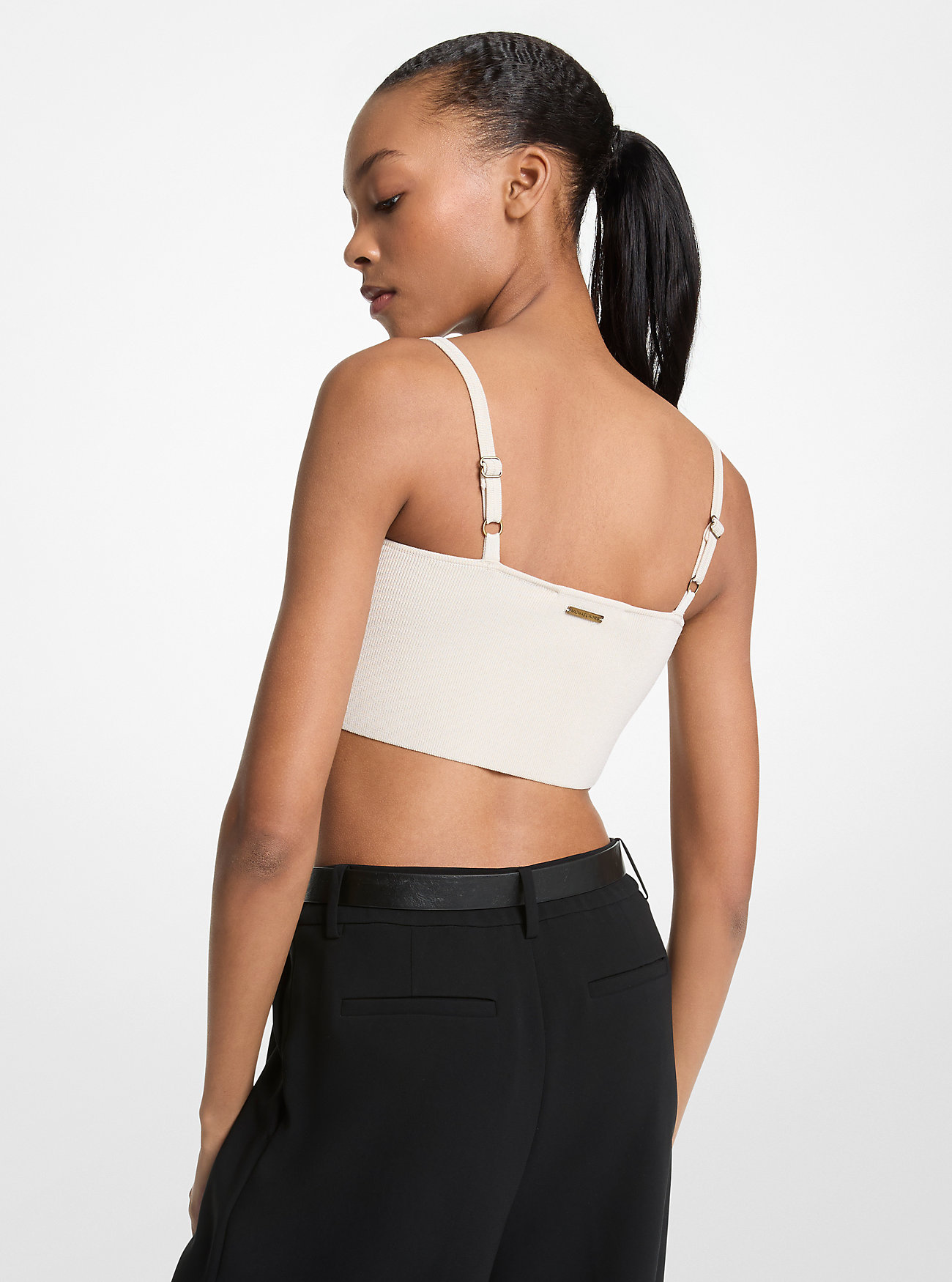 Viskoseblanding cropped tanktopp - MYK ECRU