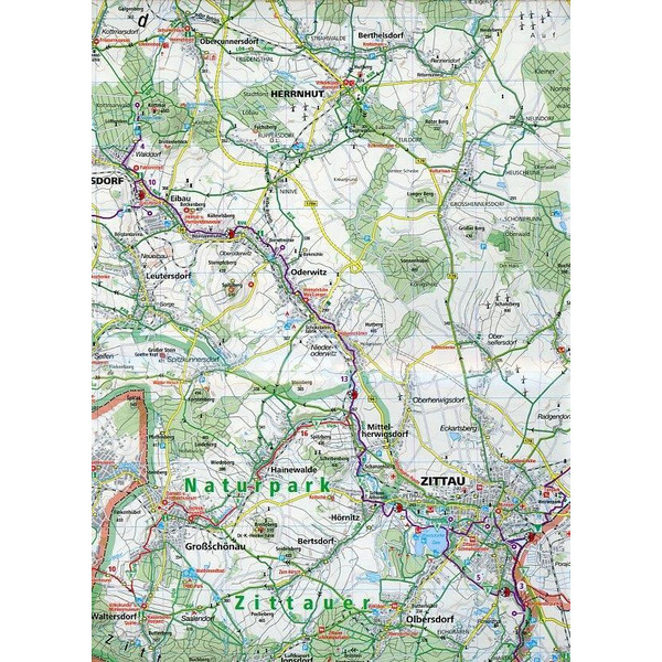 Oberlausitz - Zittauer Gebirge 1 : 70 000 - Fahrradkarte