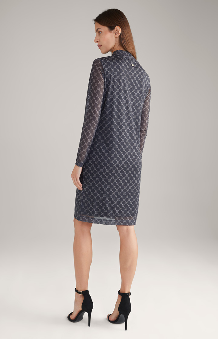 Mesh-Kleid in Grau gemustert