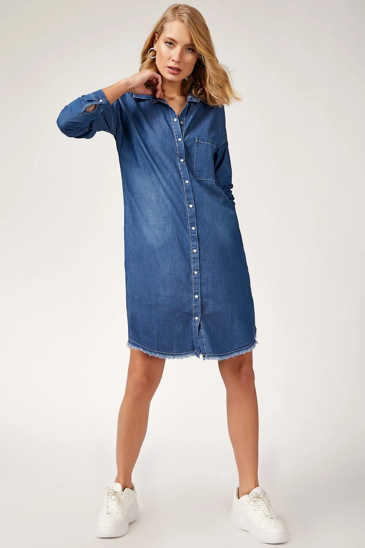 Bigdart  5593 Denim-Tunika mit Quasten – Marineblau