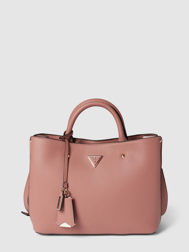 Henkeltasche mit Label-Detail Modell 'MERIDIAN' in rosé