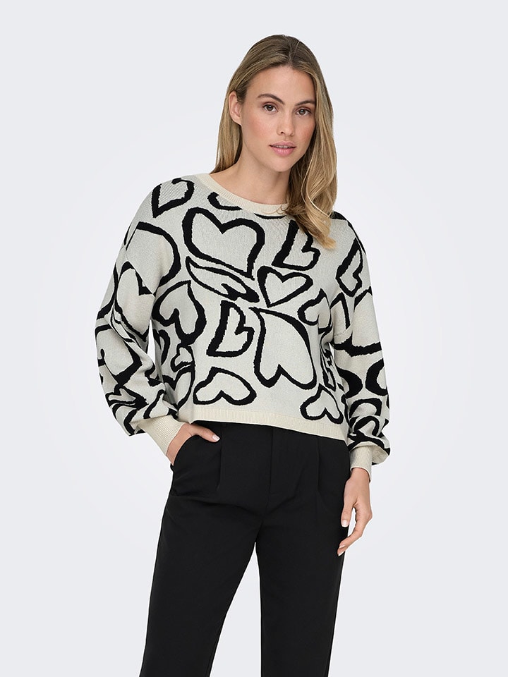 ONLY Pullover in Grau/ Schwarz günstig kaufen
