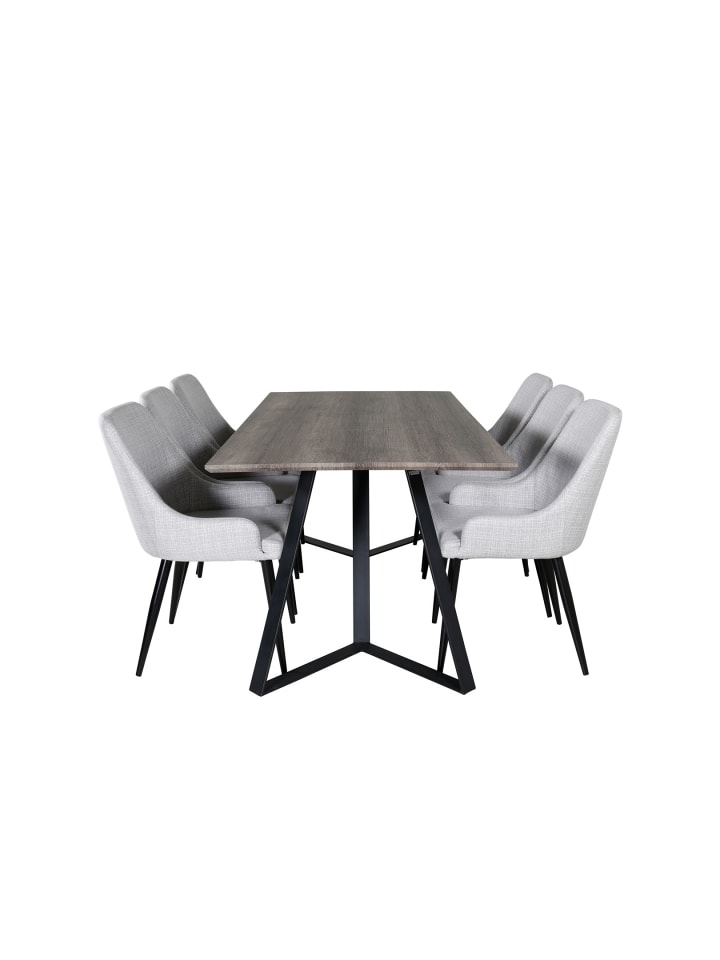 ebuy24 Essgruppe Marina 19 (7-teilig) Hellgrau 90 x 180 cm günstig kaufen onesize
