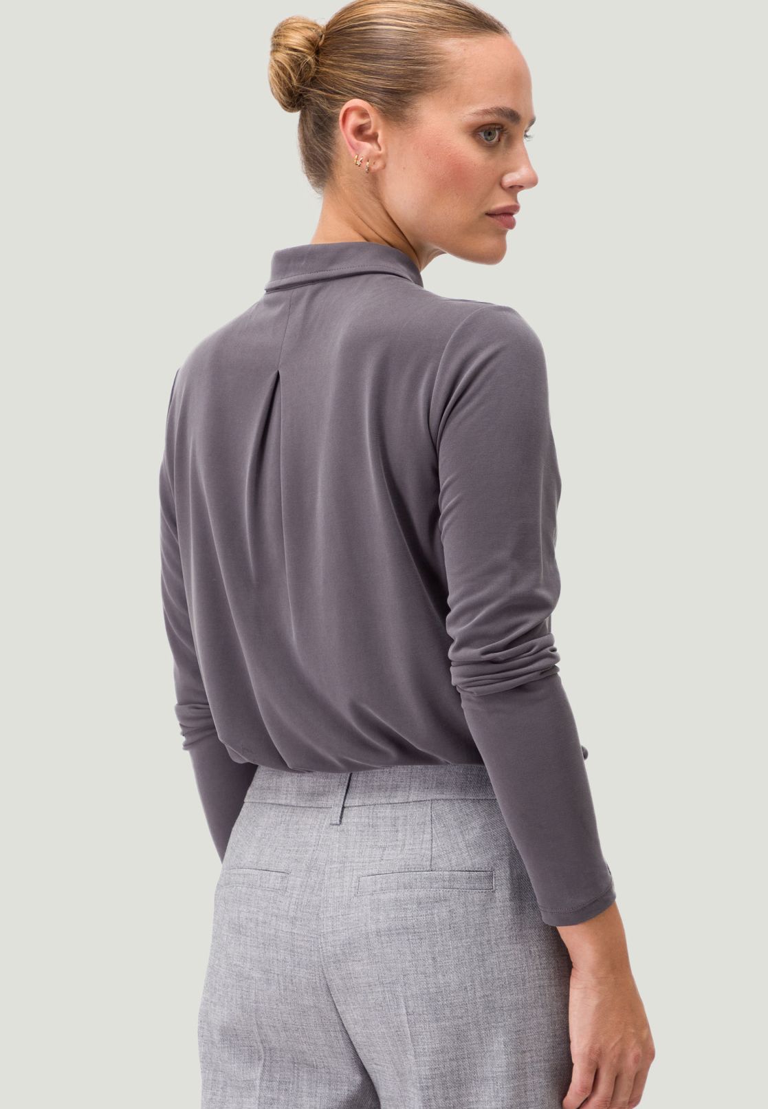 Langarmshirt mit Knopfleiste