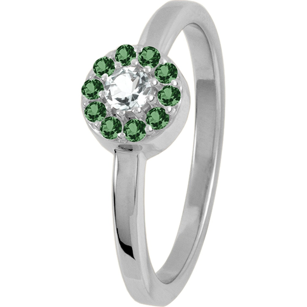 Jacques Lemans Bague pour femme 925 Argent vert Bague