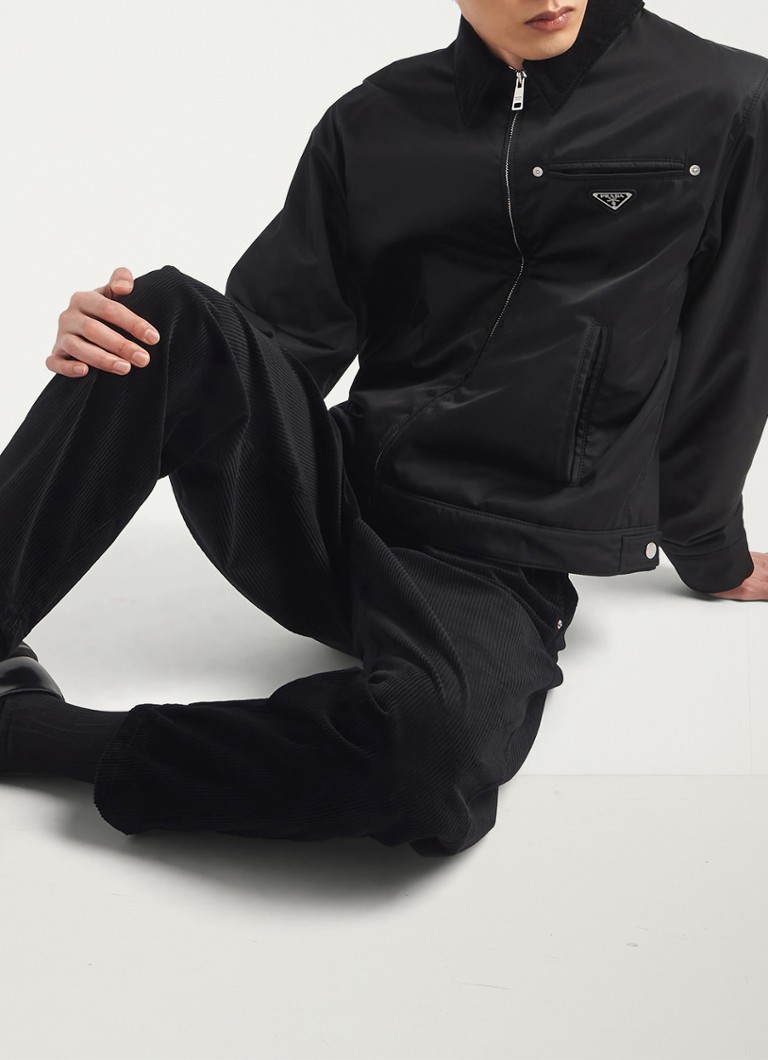Pantaloni din catifea reiată Prada