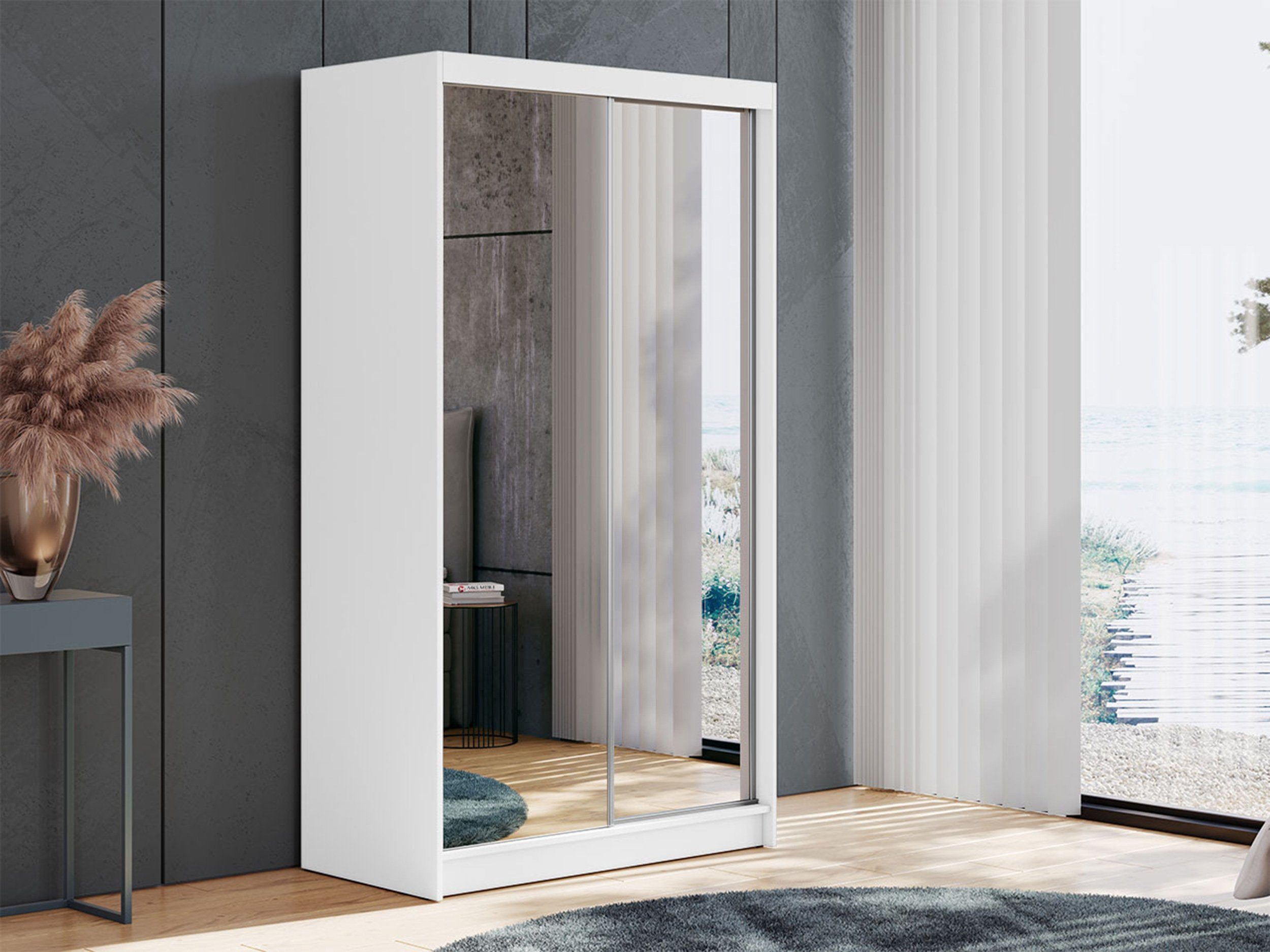 MKS MÖBEL Kleiderschrank Dubrownik Schlafzimmerschrank, Schwebetürenschrank, Flurschrank