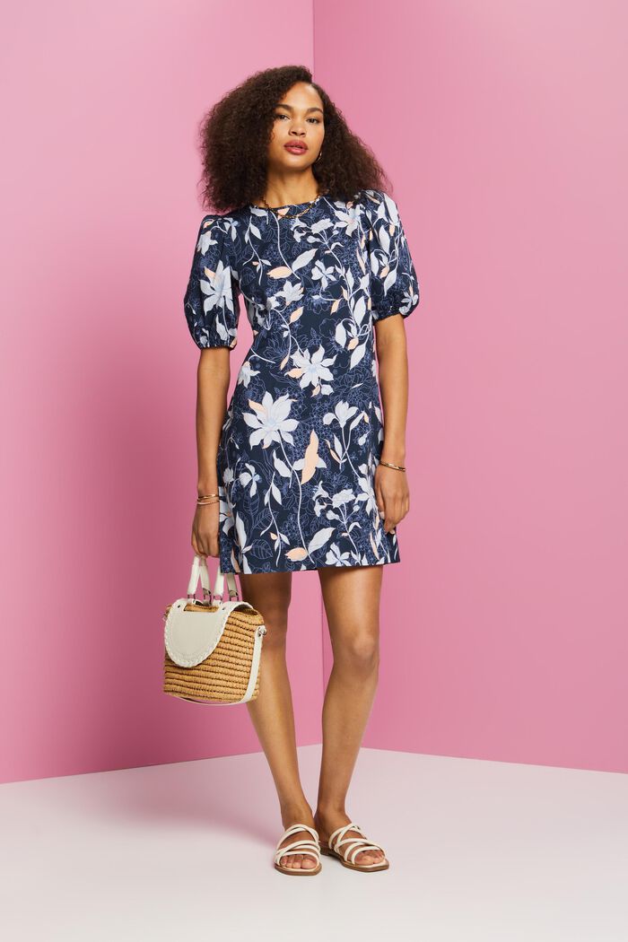 Popeline-Minikleid mit Print