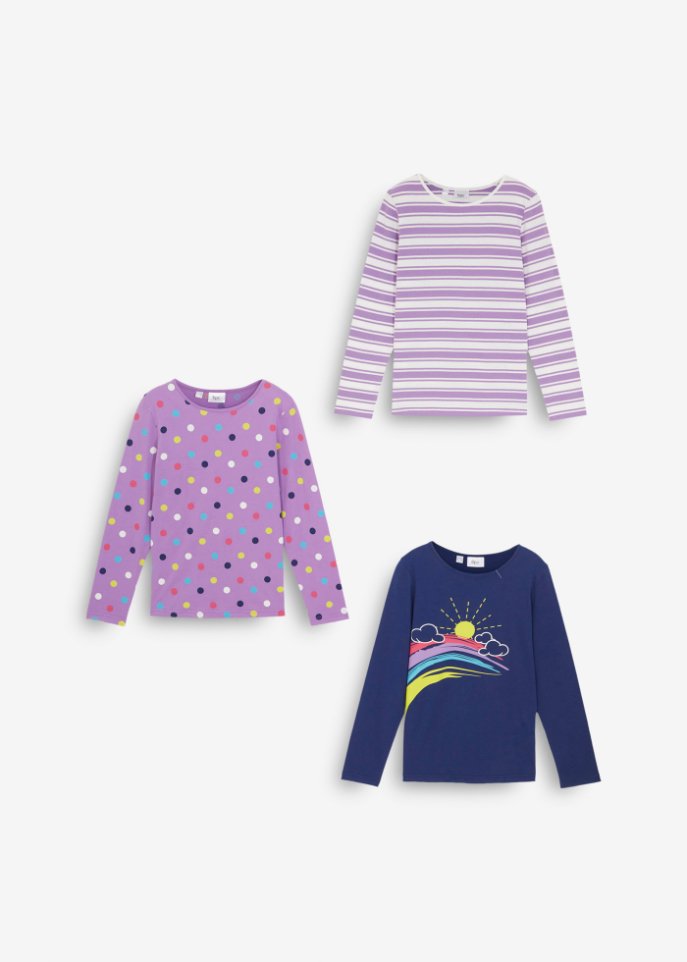 Mädchen Langarmshirt (3er Pack)