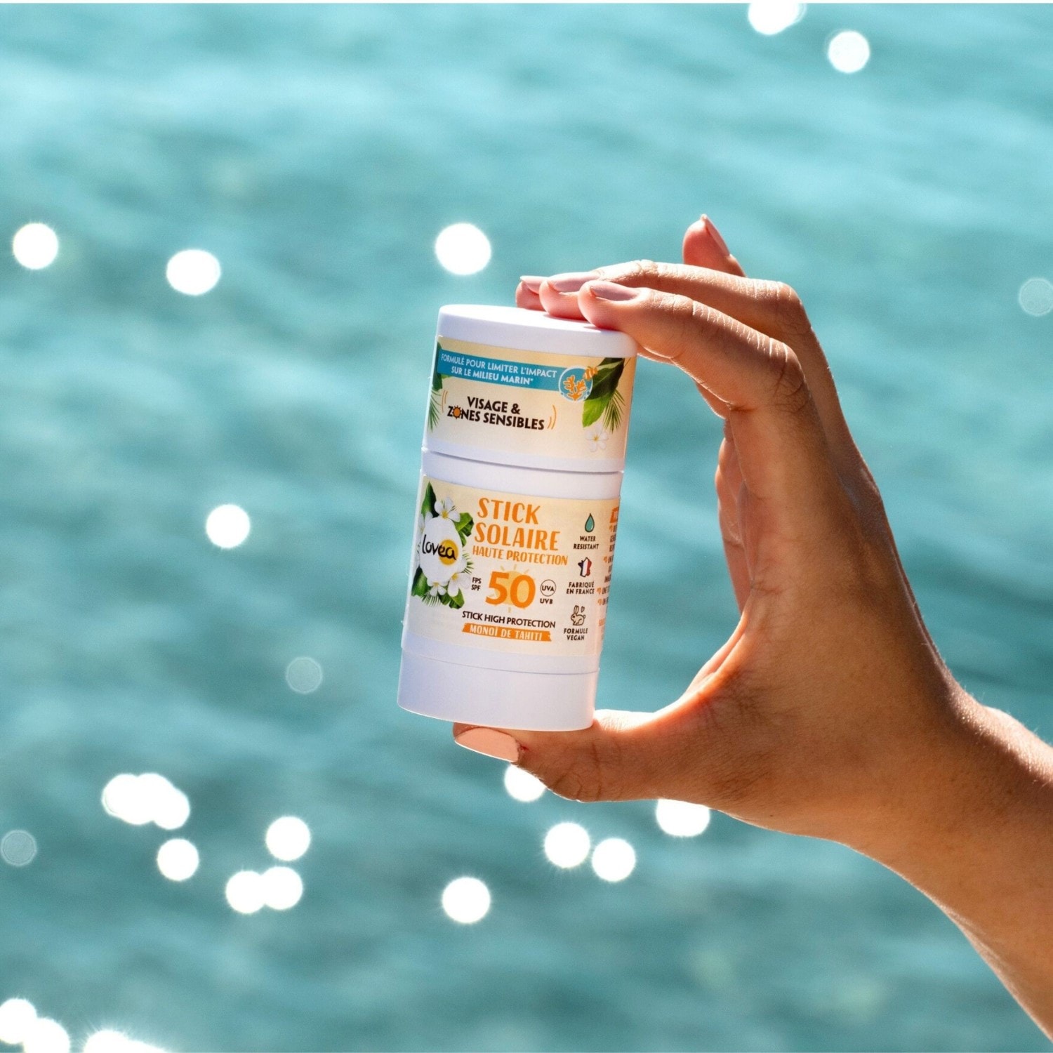 Lovea стик за заштиту од сунца SPF 50 висока заштита са тахићанским моноијем