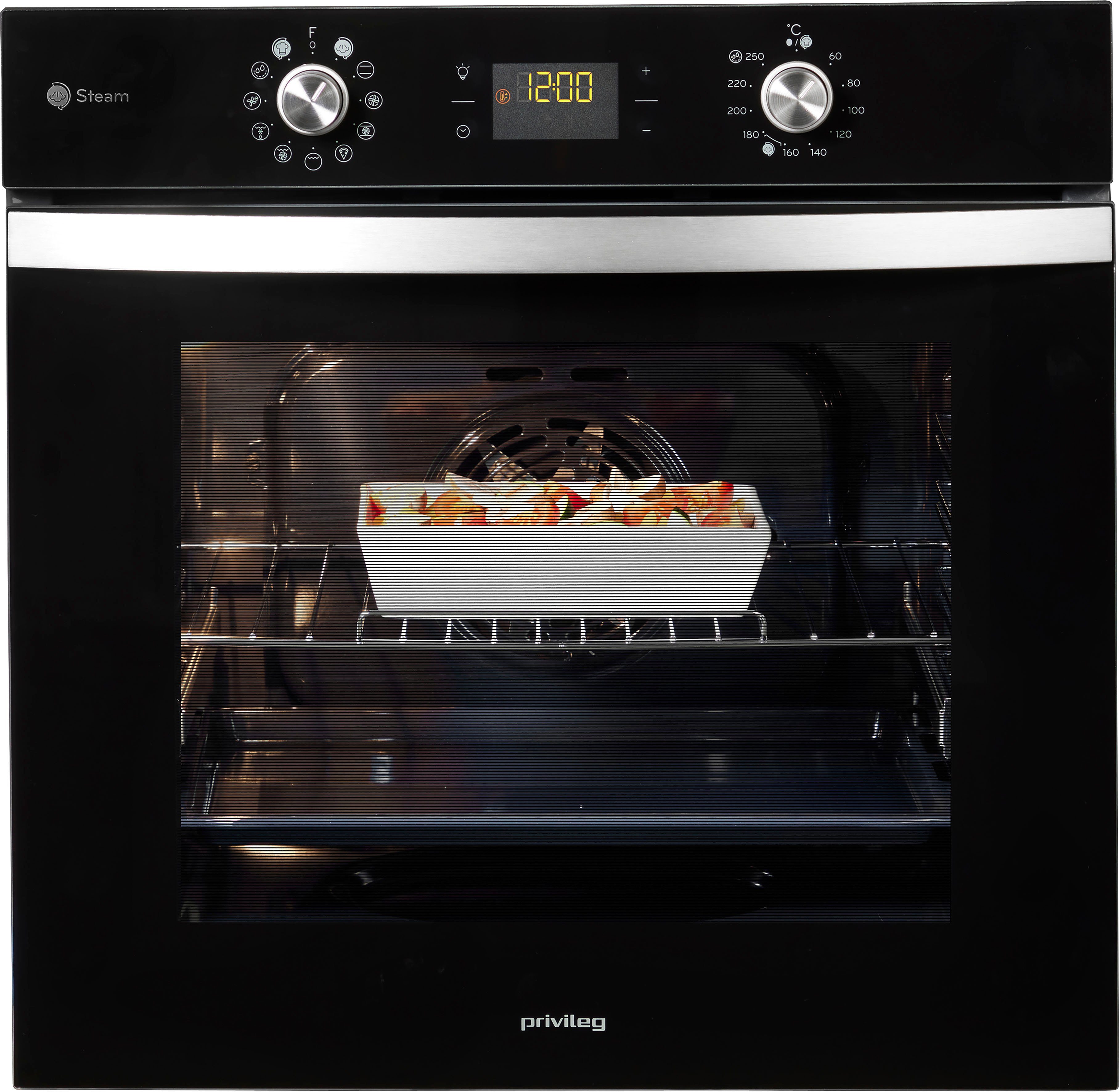 Privileg Einbaubackofen PBWK3 JH8S BLG, mit Backauszug, Hydrolyse, Dampffunktion