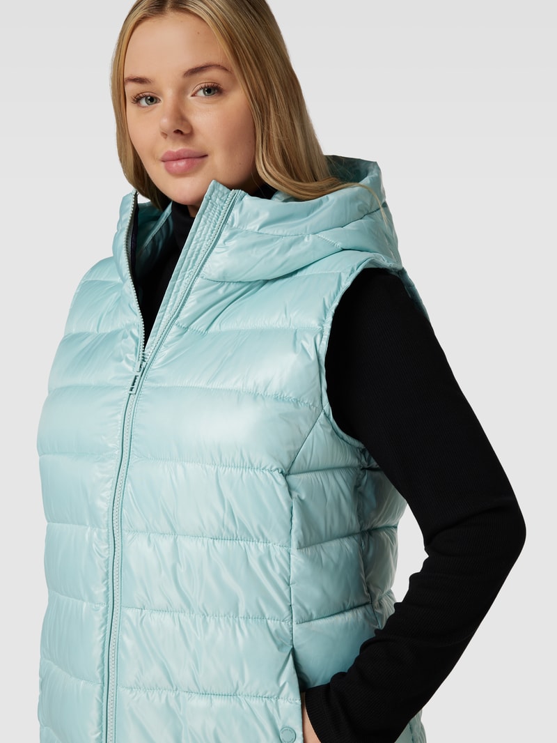 PLUS SIZE Steppweste mit Kapuze in eisblau