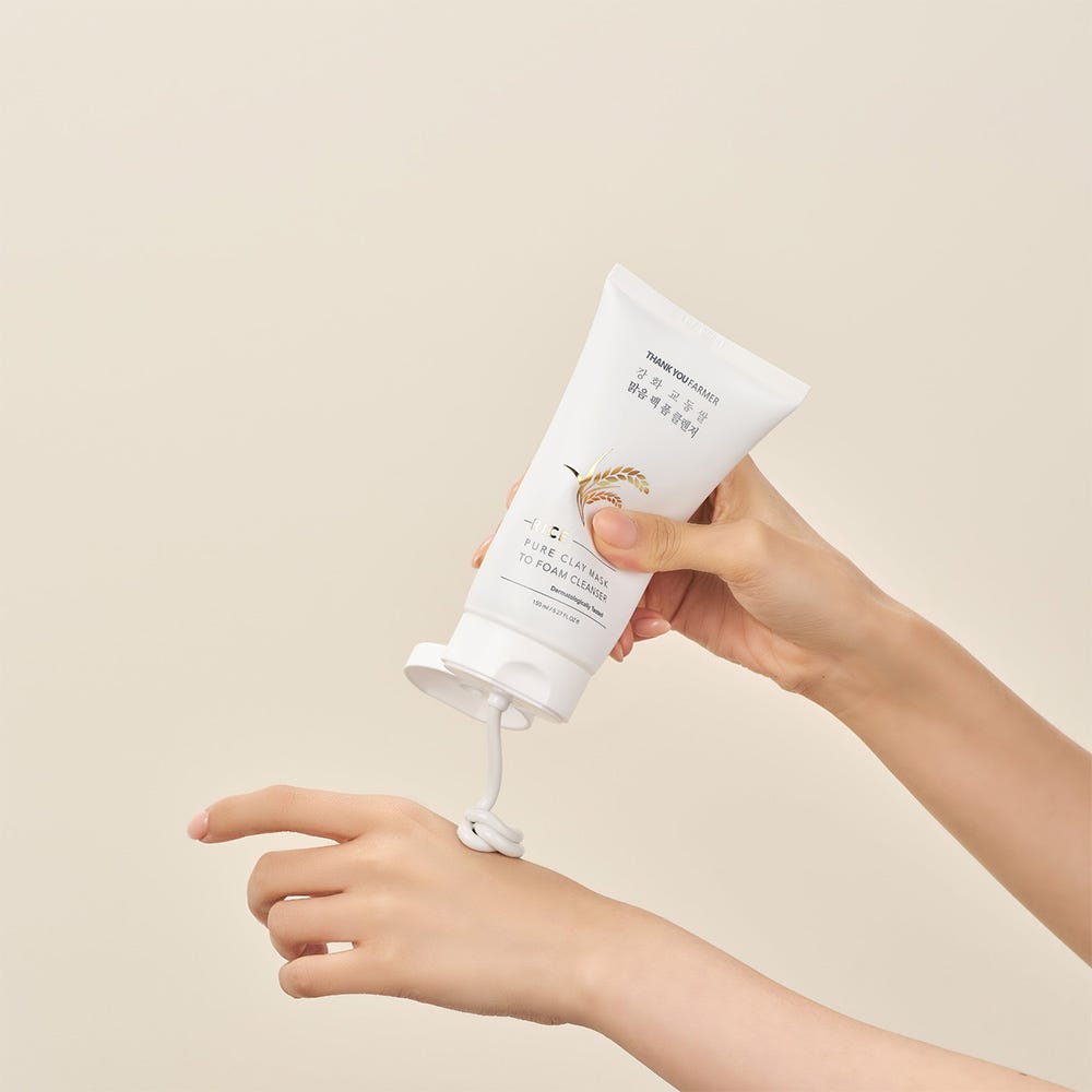 Thank You Farmer Rice Pure Clay Mask to Foam Cleanser 150 ml