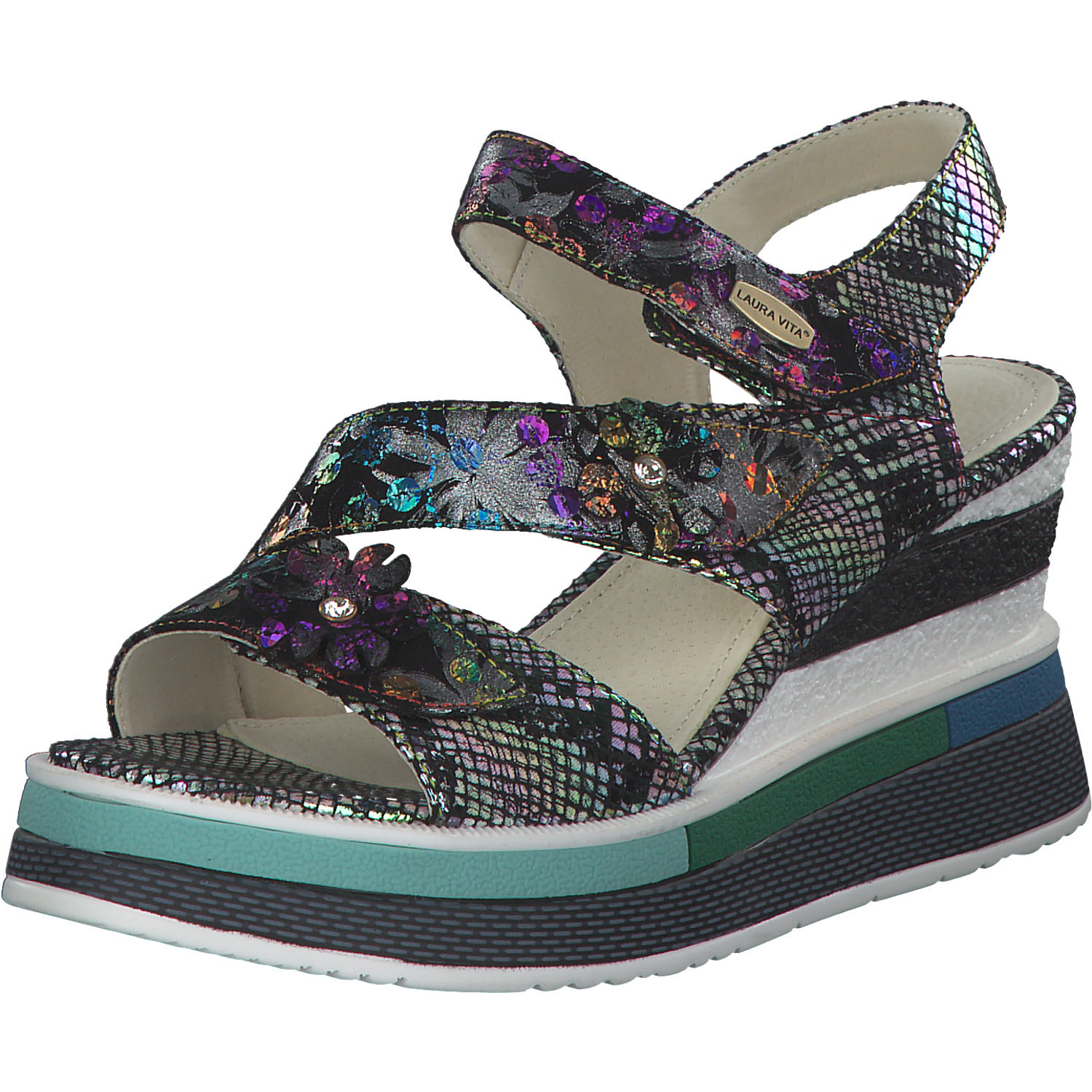 Laura Vita Dacddyo 07, Plateau-Sandaletten, Damen, noir multi