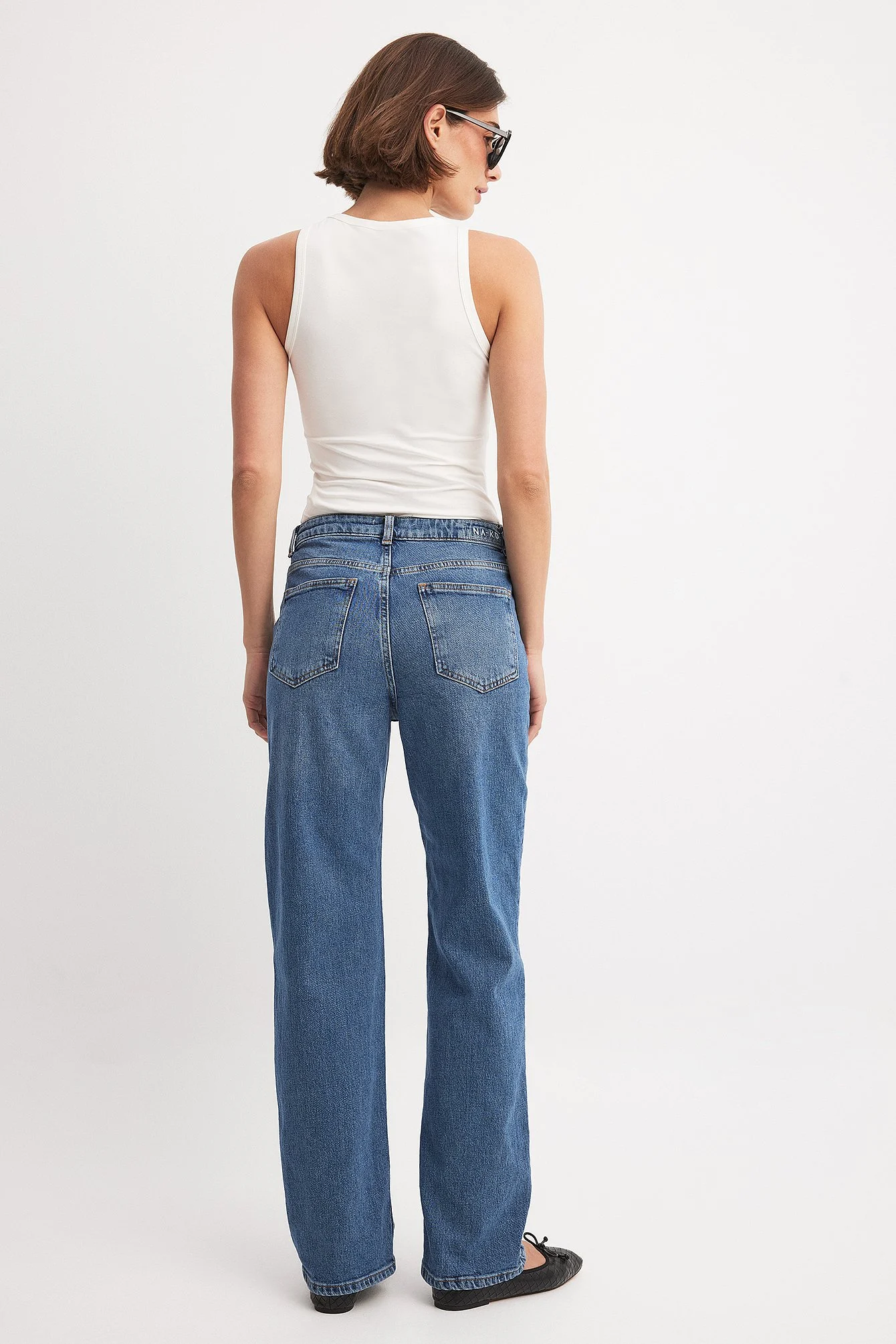 Gerade geschnittene Jeans mit hoher Taille