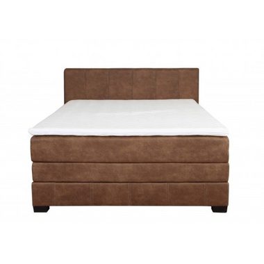 JVmoebel Lederbett, Bett Boxspring Design Betten Hotel Doppel Polster Leder Lederbett