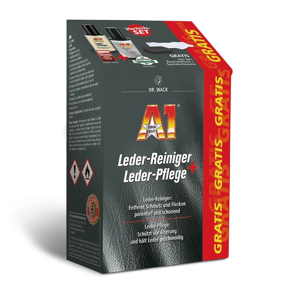 Dr. Wack A1 Leder-Set mit Zubehör 250ml