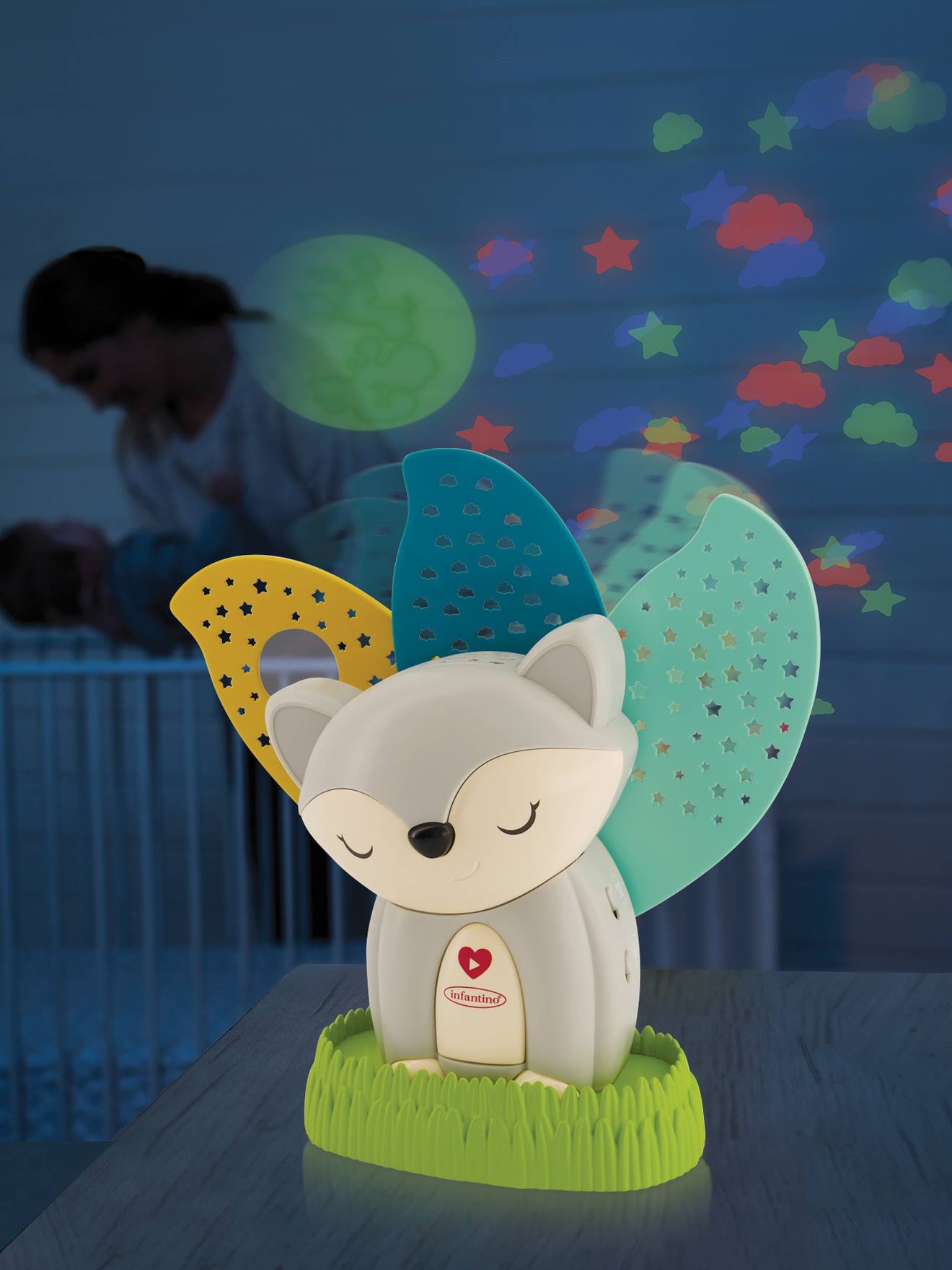 Veilleuse Projecteur Musical Renard 2 en 1