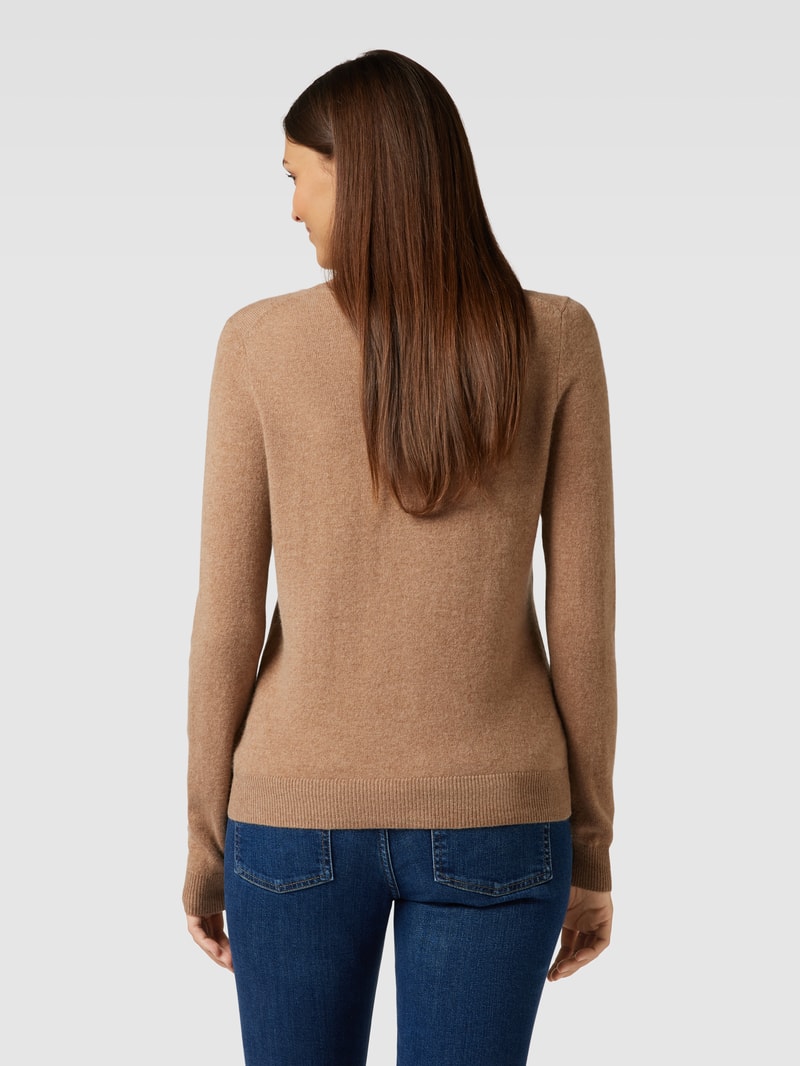 Strickjacke aus Kaschmir mit Knopfleiste in camel meliert