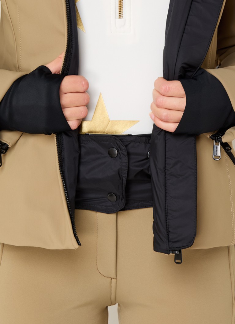Goldbergh Hida softshell ski jacket with detachable faux fur and belt