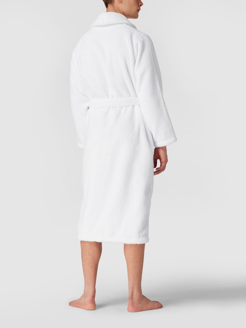 Bademantel mit Label-Stitching in weiß