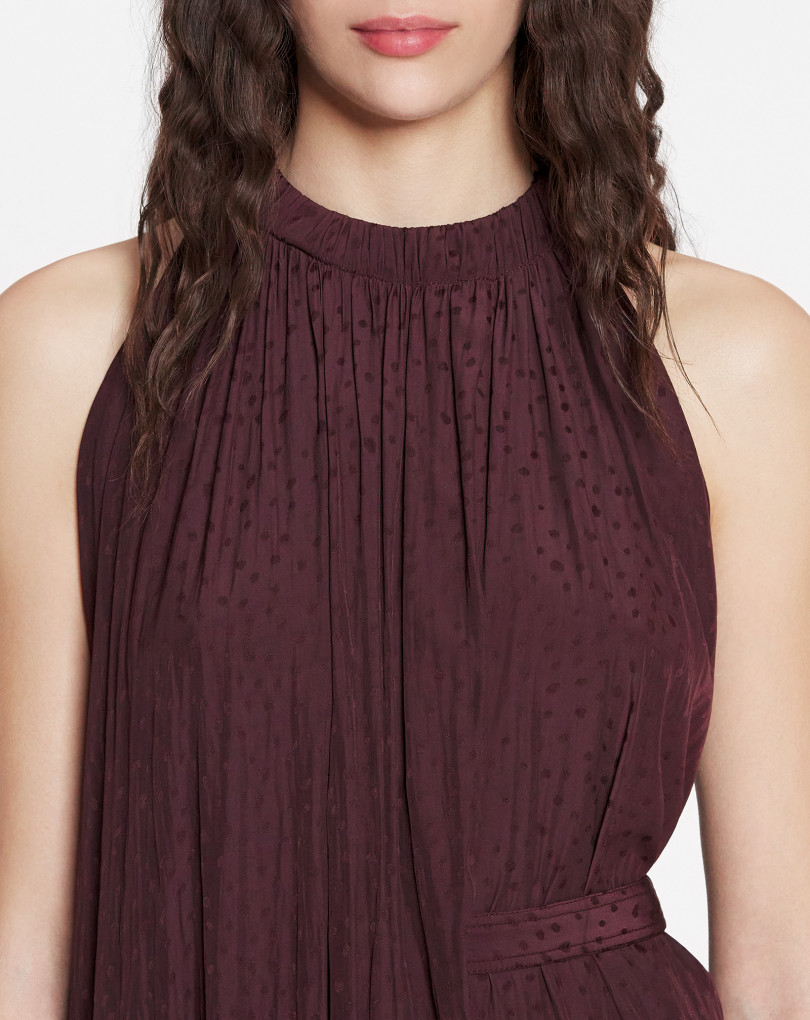 ROBE FLUIDE ASYMÉTRIQUE CEINTURÉE