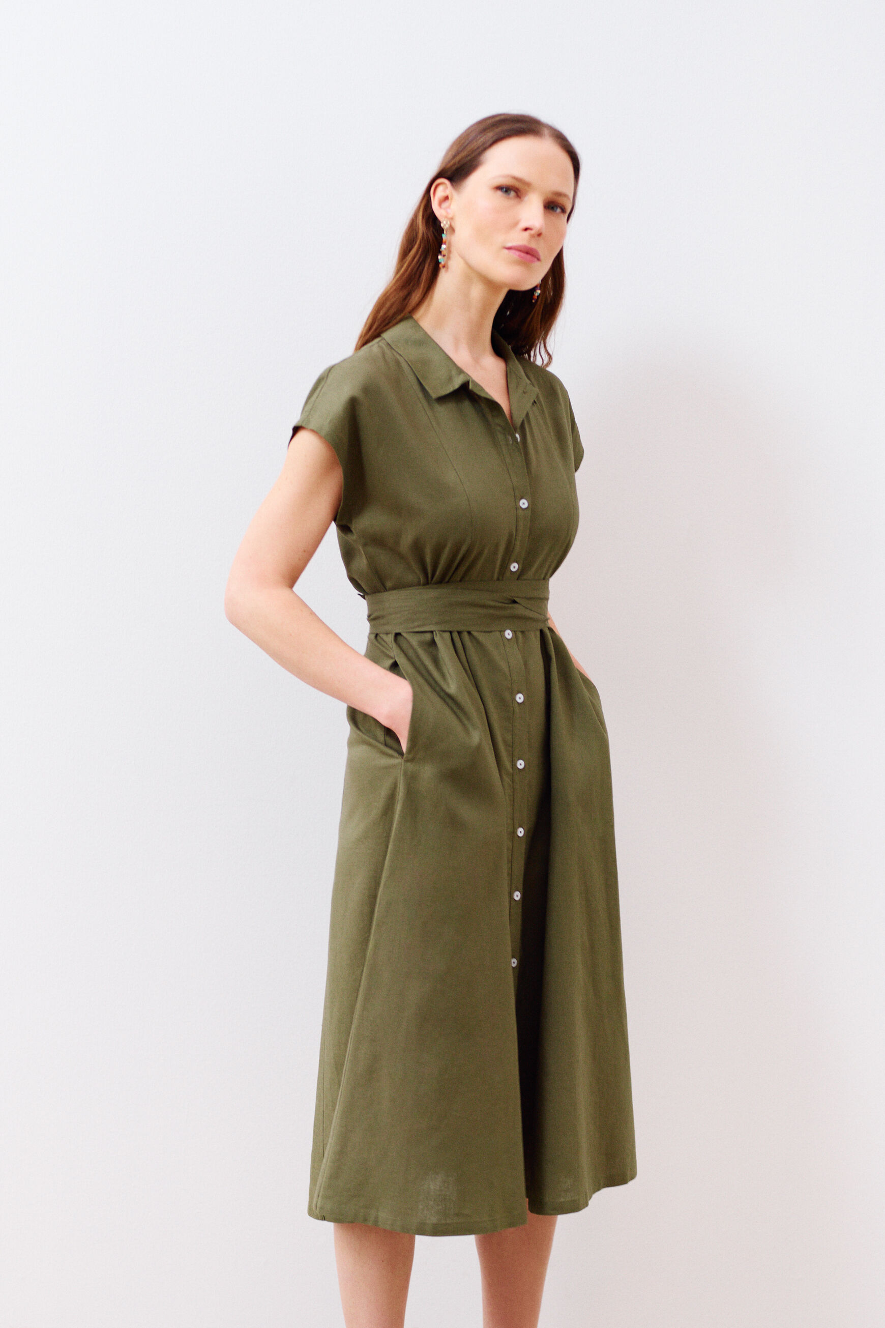 robe melinda vert kaki femme