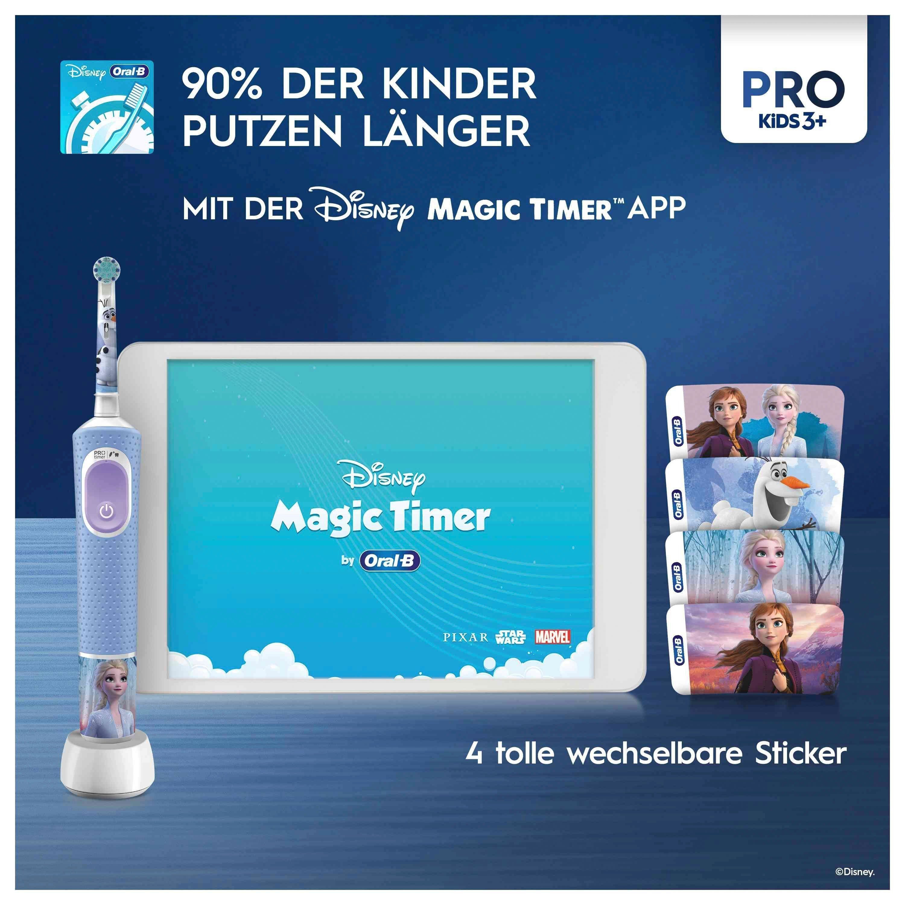 Oral-B Elektrische Zahnbürste Pro Kids Frozen, Aufsteckbürsten: 1 St., für Kinder ab 3 Jahren