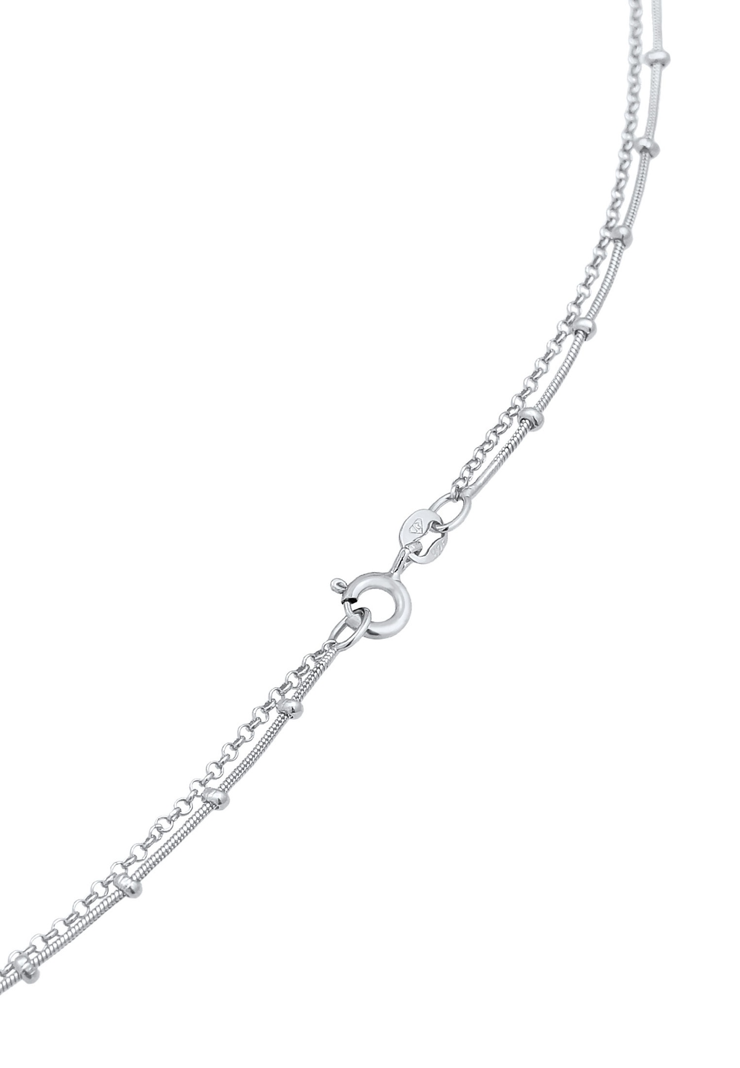 Ciondolo Elli Timeless con catena a sfere rotonde in argento sterling 925 per donna.