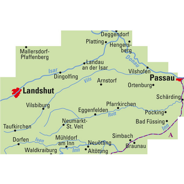 ADFC REGIONALKARTE NIEDERBAYERN MIT TOURENVORSCHLÄGEN - Fahrradkarte