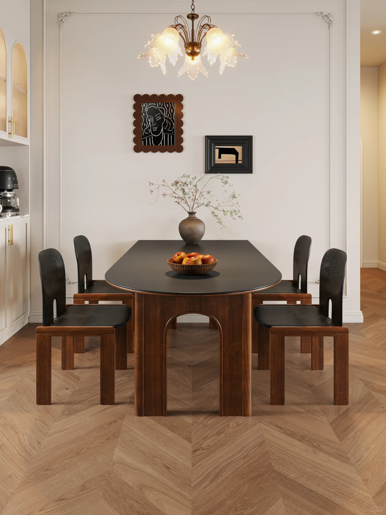 Ash wood solid wood dining table