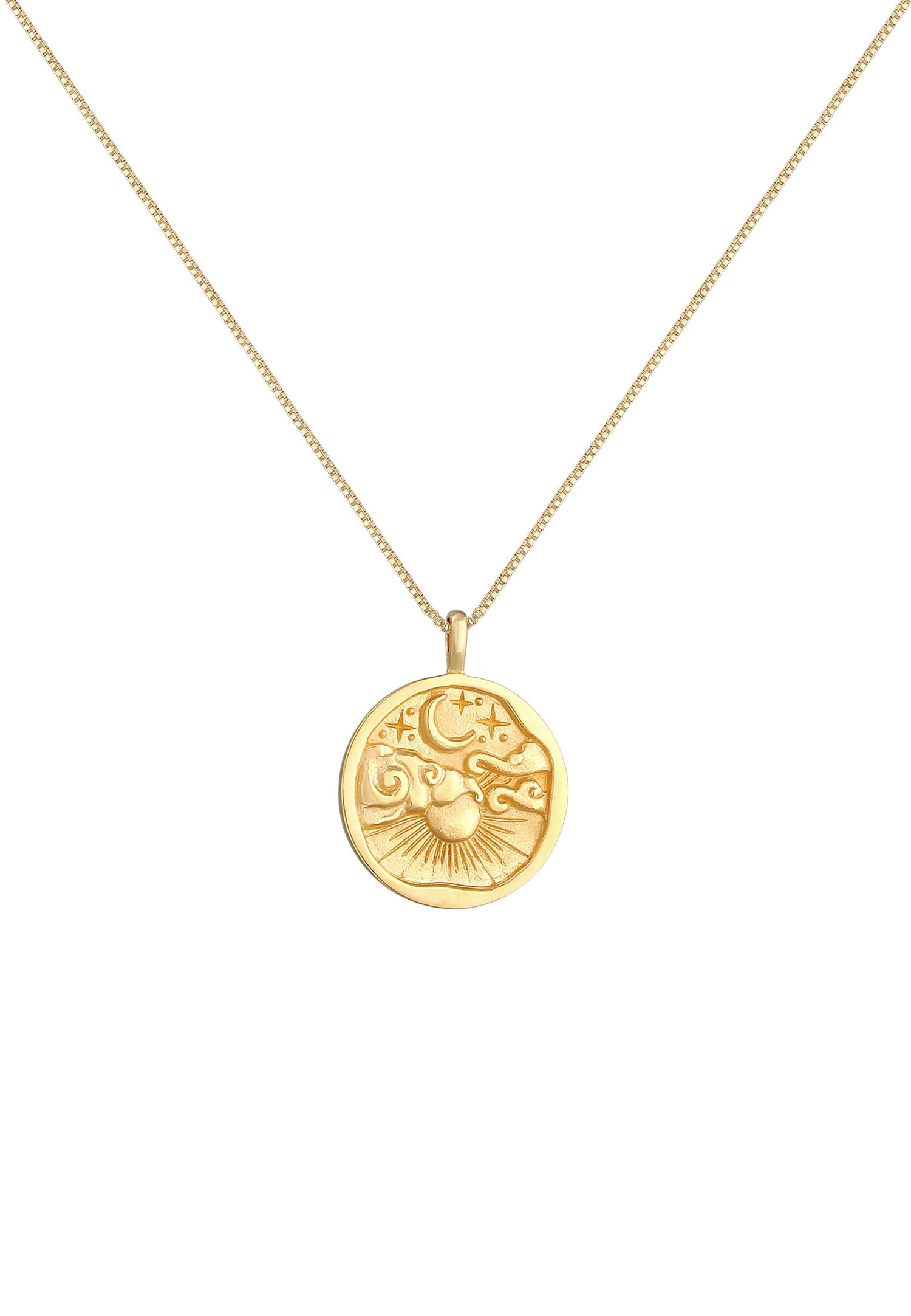 Elli Vintage privjesak Sunce Mjesec Zvijezda za žene od 925 sterling srebra sa pozlatom