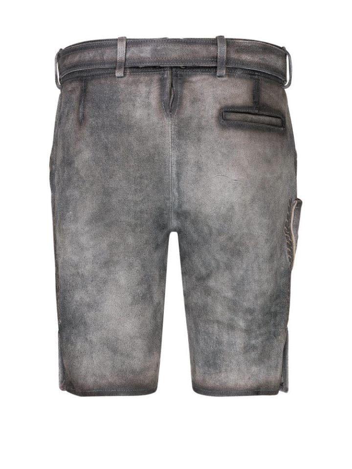 Nübler Lederhose kurz Thomas in Grau günstig kaufen