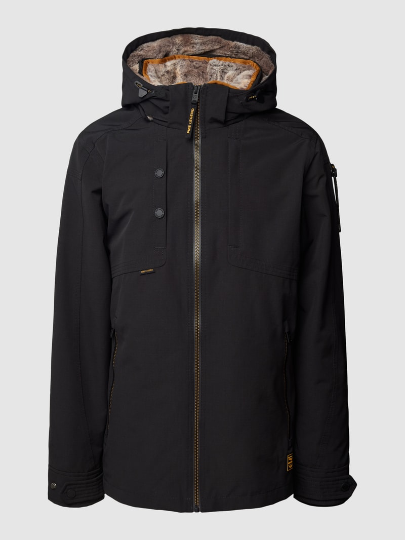 Parka mit Reißverschluss Modell 'SNOWPACK' in schwarz