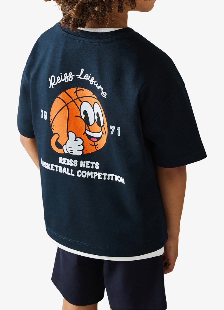 Reiss Nets liela izmēra T-krekls ar logotipu un apdruku aizmugurē