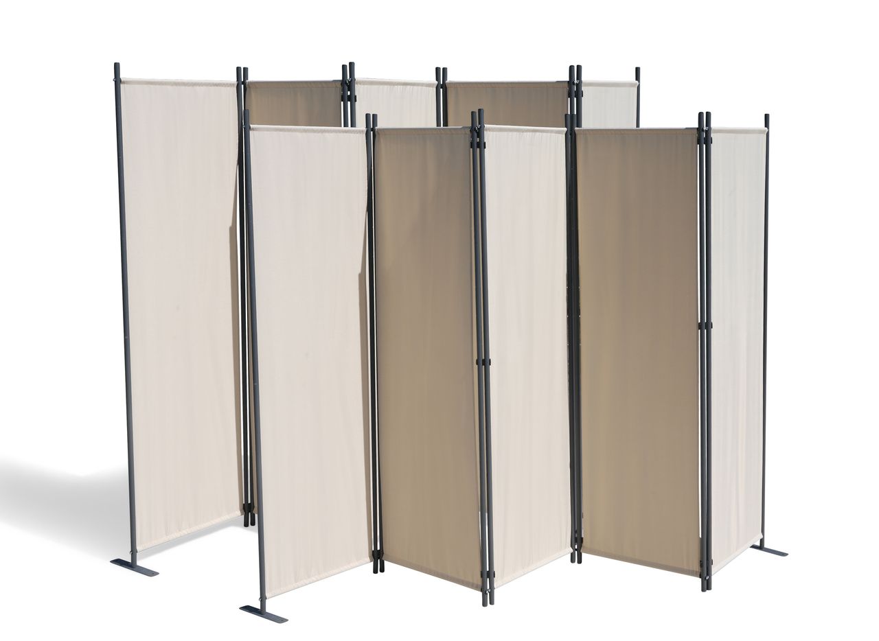 Grasekamp 2 Stück Paravent 5 teilig Beige Raumteiler Trennwand Sichtschutz