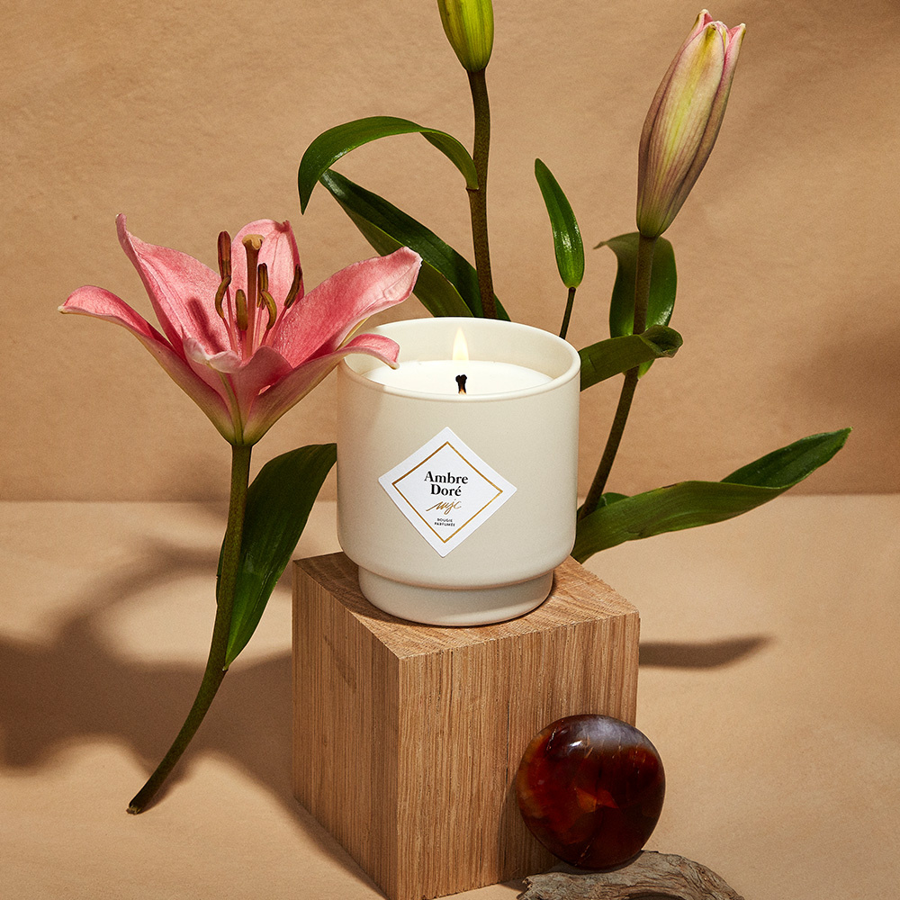 my jolie candle Bougie ambre doré Bougie