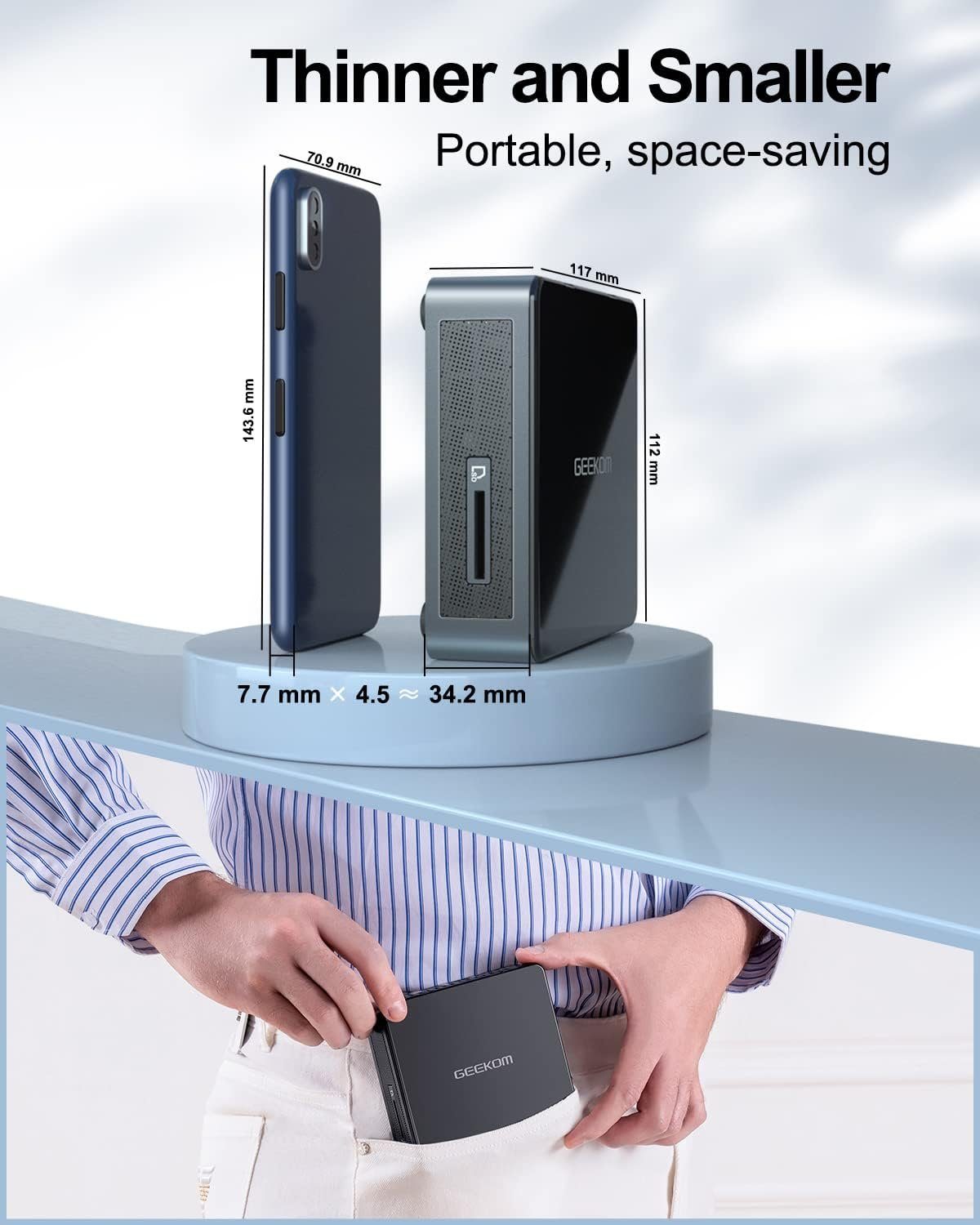 GEEKOM Mini-PC (Intel Celeron N5095, ‎Intel UHD Graphics, 8 GB RAM, 256 GB HDD, MiniAir11 Intel N5095 Mini PC - 4K UHD 8GB RAM 256GB SSD)