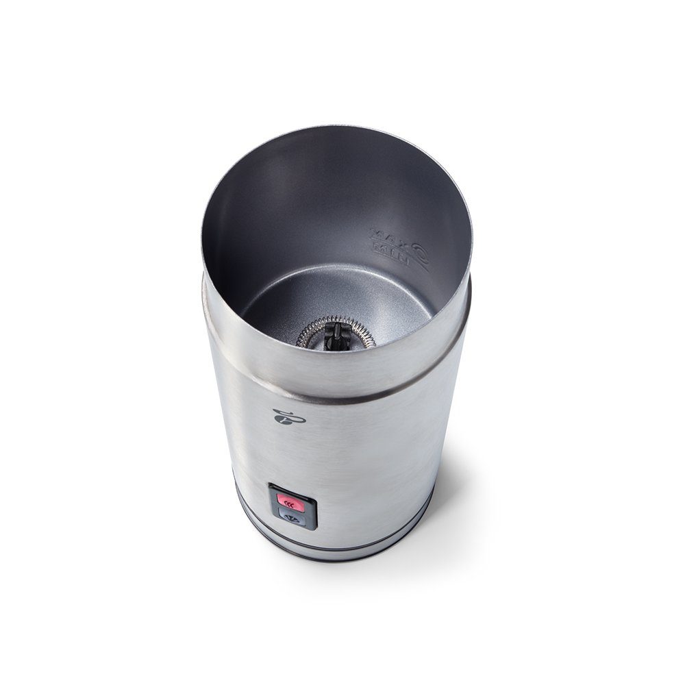 Tchibo Milchaufschäumer elektrisch, Antihaftbeschichtung, warmer und kalter Milchschaum, 130ml, 550 W, für Latte Macchiato, Cappuccino und Kakao, rostfreies Edelstahlgehäuse