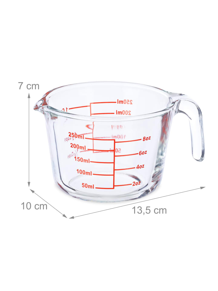 relaxdays Glas-Messbecher in Transparent - 250 ml günstig kaufen onesize