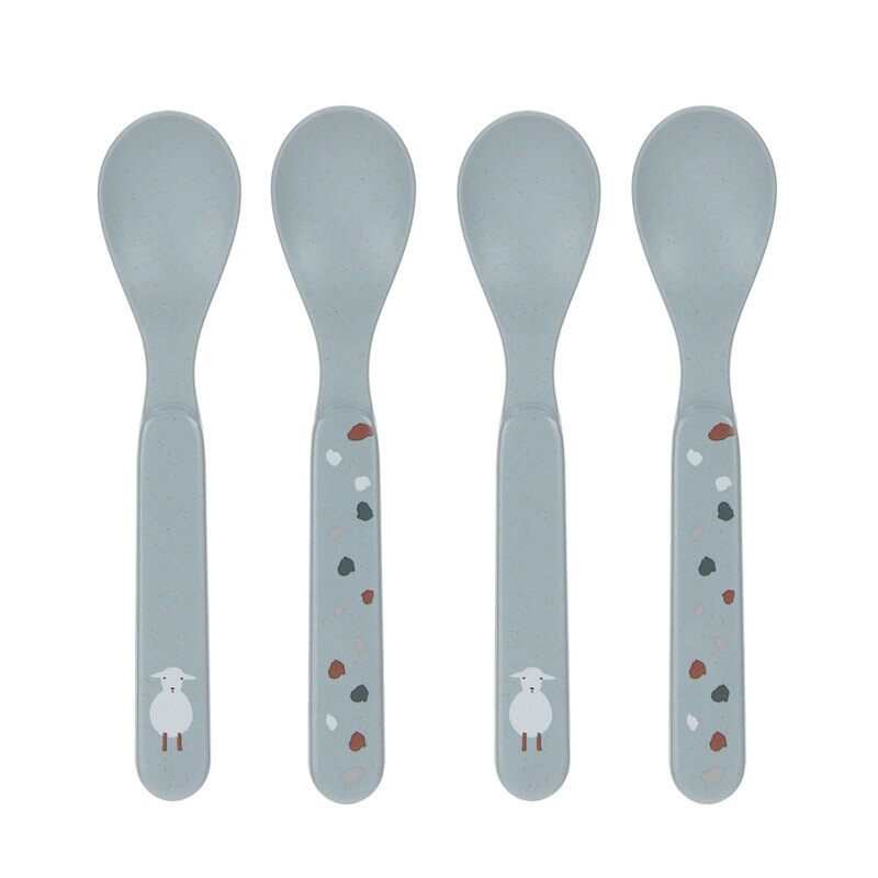 Lot de 4 cuillères Tiny Farmer Mouton Oie bleu Lässig