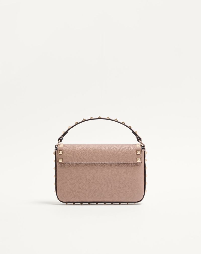 Rockstud-pung i granatfarvet kalveskind