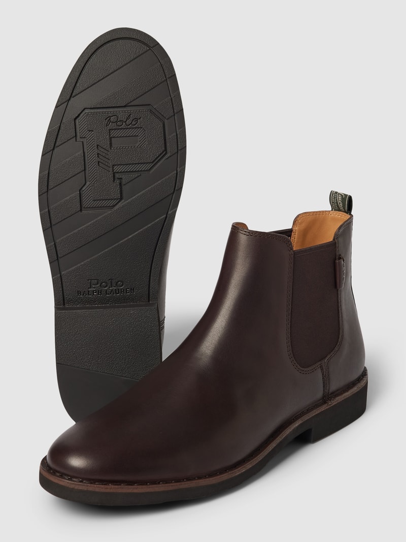 Chelsea Boots aus Leder mit elastischen Einsätzen in dunkelbraun