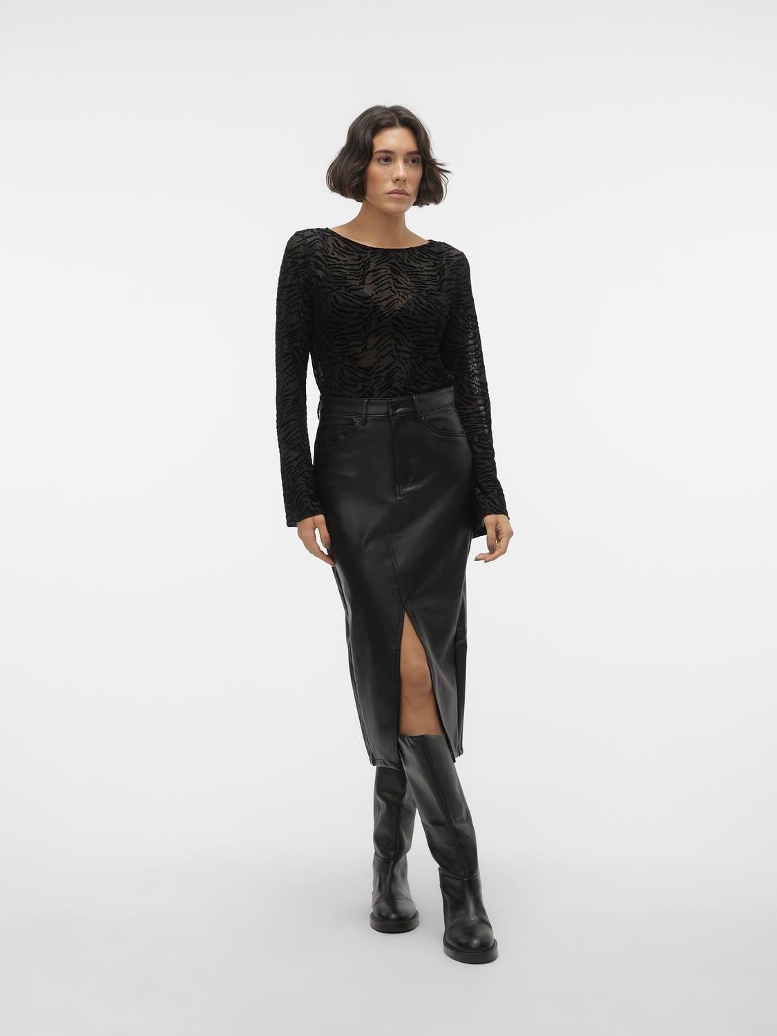 VMVERI Hohe Taille Midirock
