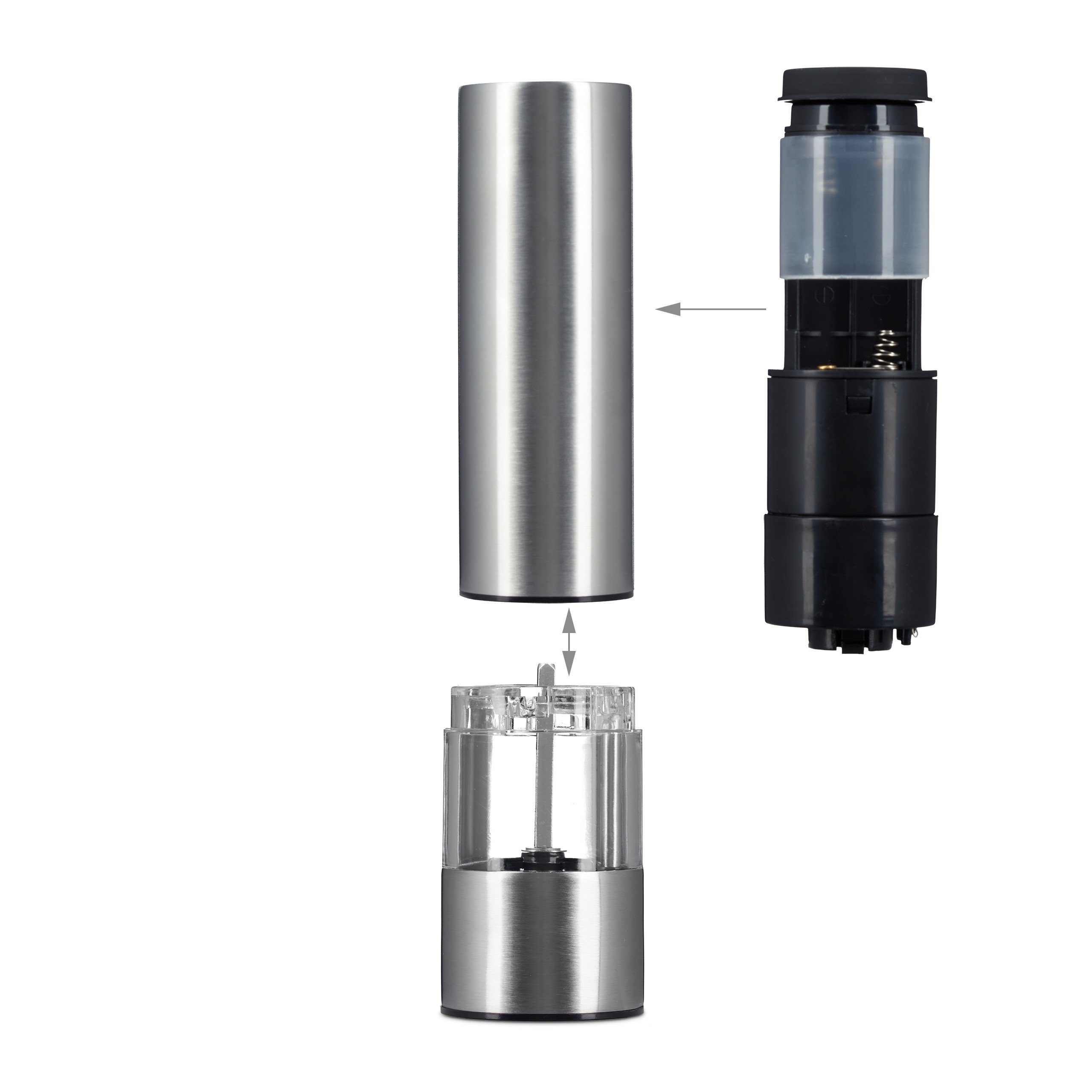 relaxdays Pfeffermühle Elektrische Pfeffermühle 2er Set
