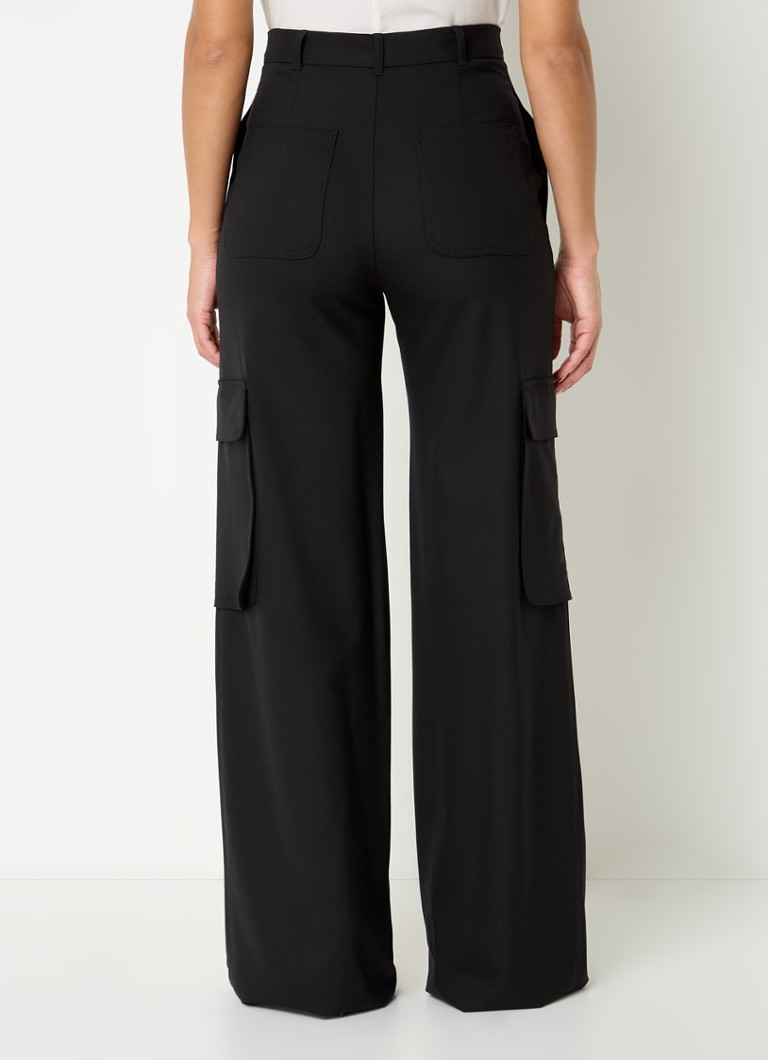 MaxMara Ghiera high waist wide fit trousers made of wool